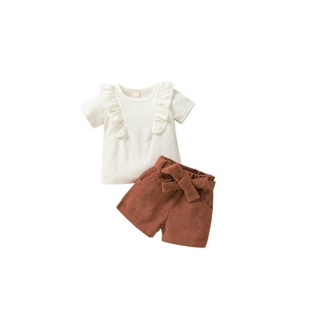 CenturyX 2Pcs Summer Toddler Girls Outfit Fashion Baby Lace Knit Ruffle Edge Tops+Corduroy Bowknot Shorts Clothes For Toddler Infant White 18-24 Months
CenturyX 2Pcs Summer Toddler Girls Outfit Fashion Baby Lace Knit Ruffle Edge Tops+Corduroy Bowknot Shorts Clothes For Toddler Infant White 18-24 Months