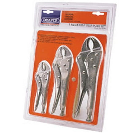 Draper 9006/3 3 Piece Curved Jaw Self Grip Pliers Set