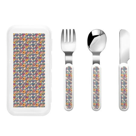 Gaeub Skull sunflower daisy Print 3-Piece Children Knife Spoon Fork Set Stainless Steel Child Flatware Set Kids Utensils Set with Case for Lunch Box (Fork Spoon Knife Combo)
Gaeub Skull sunflower daisy Print 3-Piece Children Knife Spoon Fork Set Stainless Steel Child Flatware Set Kids Utensils Set with Case for Lunch Box (Fork Spoon Knife Combo)