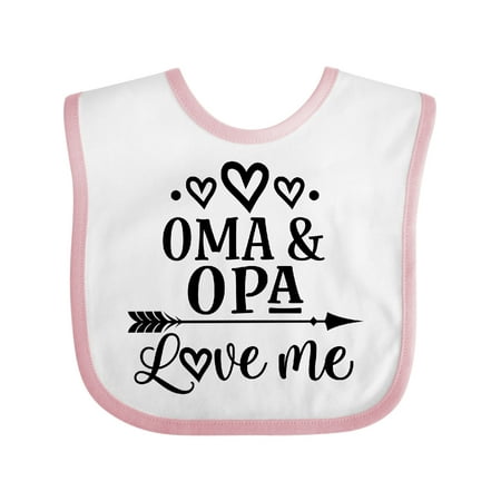Inktastic My Oma Opa Love Me Grandkids Gift Baby Boy or Baby Girl Bib