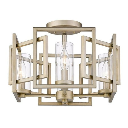 Golden Lighting Marco Flush Mount White Gold