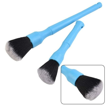 2X Soft Detailing Brush Set Interior & Exterior Car Dust Cleaner