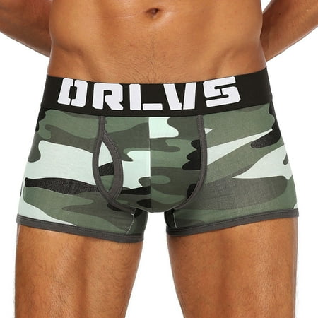 UDAXB Lingerie Men Camouflage Printed Boxer Brief Sexy Breathable Hip Raise Underwear