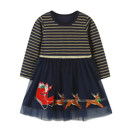 Chenyuanyuan Baby Girl Christmas Outfit Kids Crew Neck Long Sleeves Christmas Cartoon Prints Casual Party Princess Dress Size 4-5 Years
Chenyuanyuan Baby Girl Christmas Outfit Kids Crew Neck Long Sleeves Christmas Cartoon Prints Casual Party Princess Dress Size 4-5 Years