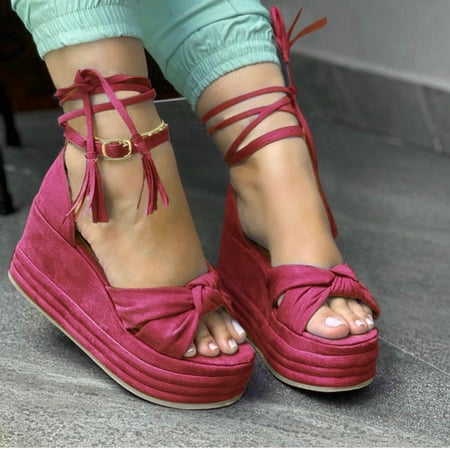 Ladies Fashion Summer Lace Up Platform Bag Heel Bow Buckle Wedge Sandals Note Please Buy One Or Two Sizes Larger
Ladies Fashion Summer Lace Up Platform Bag Heel Bow Buckle Wedge Sandals Note Please Buy One Or Two Sizes Larger