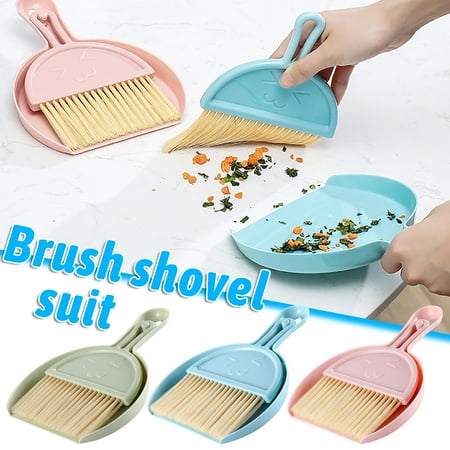 QWY Mini Desktop Sweeping Cleaning Brush Small Cleaning Brush and Dustpan Set