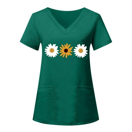 Women Short Sleeve V-Neck Scrubs Top Working Uniform Soft Comfortable Everyday Tee Simple Clothing
Women Short Sleeve V-Neck Scrubs Top Working Uniform Soft Comfortable Everyday Tee Simple Clothing