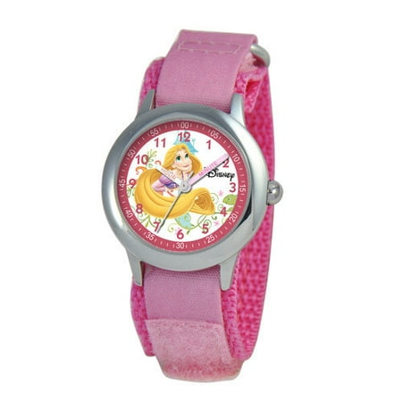 Disney Princess Kids Rapunzel Pink Camo Band Time Teacher Watch