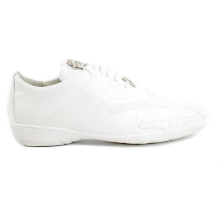 Belvedere Shoe Bene Ostrich and Soft Calf Sneakers White 2010