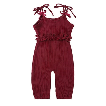 Toddler Girl Knit Romper Baby Solid Color Sleeveless One Piece Ribbed Cotton Jumpsuit Summer Lace Up Pants Overall Jumpsuit
Toddler Girl Knit Romper Baby Solid Color Sleeveless One Piece Ribbed Cotton Jumpsuit Summer Lace Up Pants Overall Jumpsuit