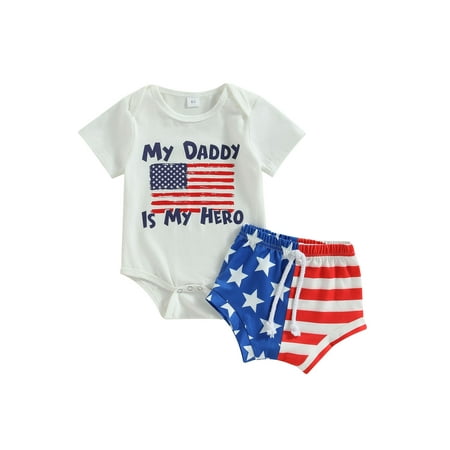 2Pcs Baby Fourth of July Outfits Summer Short Sleeve Flag Print Romper and Tie Front Shorts Set
2Pcs Baby Fourth of July Outfits Summer Short Sleeve Flag Print Romper and Tie Front Shorts Set