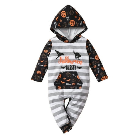 Ehfomius Toddler Halloween Jumpsuit Stripe Printed Hooded Long Sleeves Newborn Romper for Baby Girls Boys 0-24 Months
Ehfomius Toddler Halloween Jumpsuit Stripe Printed Hooded Long Sleeves Newborn Romper for Baby Girls Boys 0-24 Months