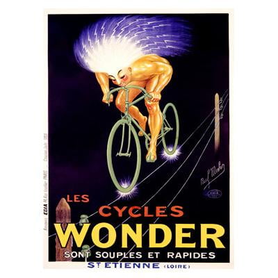 ArteHouse Fine Art Print "Les Cycles Wonder Ad" by Artist Paul Mohr, Unmounted Cotton Canvas, 32" x 44"