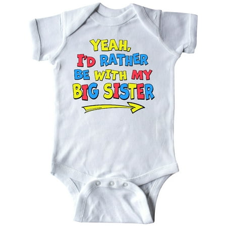 Inktastic Yeah I d Rather be with My Big Sister Red Yellow Blue Gift Baby Boy or Baby Girl Bodysuit
Inktastic Yeah I d Rather be with My Big Sister Red Yellow Blue Gift Baby Boy or Baby Girl Bodysuit