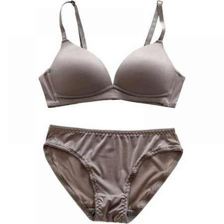 Women Bra Briefs Set Ladies Comfortable Smooth No Trace Deep V No Steel Ring Bra + Panties Two-piece Gray 34B
Women Bra Briefs Set Ladies Comfortable Smooth No Trace Deep V No Steel Ring Bra + Panties Two-piece Gray 34B