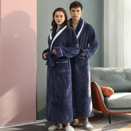 Tangnade Sleepwear for Women Unisex Bathrobe Pocket Breathable Flannel Long Splicing Soft Sleepwear SPA Robe Navy 3XL
Tangnade Sleepwear for Women Unisex Bathrobe Pocket Breathable Flannel Long Splicing Soft Sleepwear SPA Robe Navy 3XL