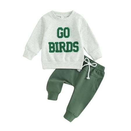 Toddler Baby Boy Girl Football Outfits Go Birds Fuzzy Embroidered Sweatshirt Top Pants Fall Game Day Clothes
Toddler Baby Boy Girl Football Outfits Go Birds Fuzzy Embroidered Sweatshirt Top Pants Fall Game Day Clothes