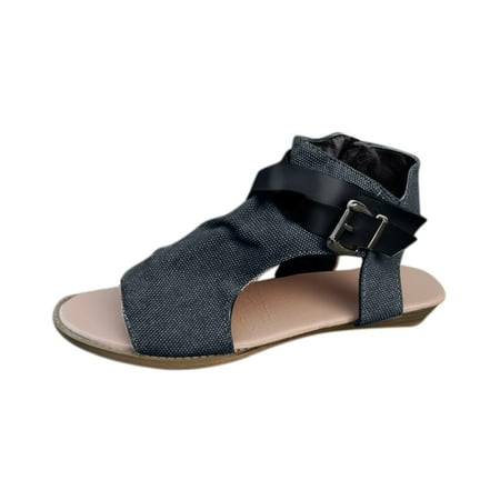 Follure Girl women s casual shoes Fashion Casual Fish Mouth Hollow Low Heel Flat Large Size Women s Shoes Black 41