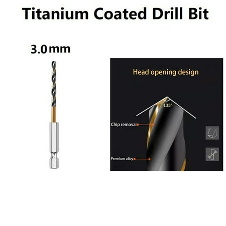 GLFILL 1Pc Hss High Speed Steel Titanium Coated Drill Bit Set 1/4 Hex Shank 1.5-6.5Mm
GLFILL 1Pc Hss High Speed Steel Titanium Coated Drill Bit Set 1/4 Hex Shank 1.5-6.5Mm