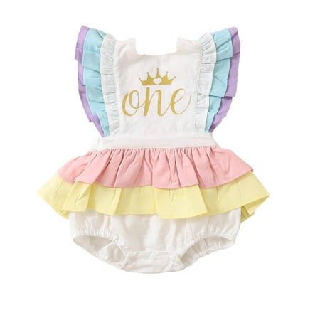 Douhoow Newborn Baby Girl Birthday Romper Infant Ruffled Sleeveless Letter Crown Jumpsuit
Douhoow Newborn Baby Girl Birthday Romper Infant Ruffled Sleeveless Letter Crown Jumpsuit