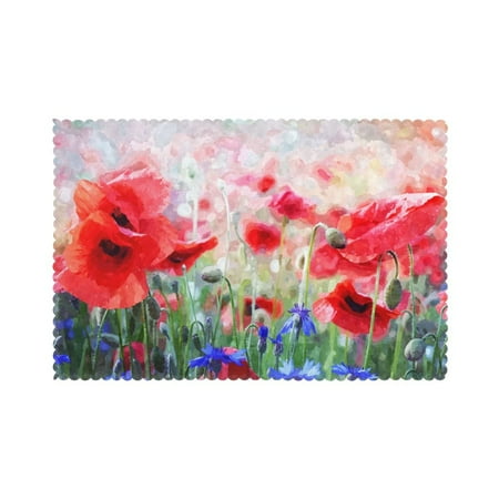 Home Poppy Flowers Watercolor Painting Placemats Set Of 6 Washable Wipeable Place Mats Place Mats For Festival Parties Family Dinner (12 X 18inch)
Home Poppy Flowers Watercolor Painting Placemats Set Of 6 Washable Wipeable Place Mats Place Mats For Festival Parties Family Dinner (12 X 18inch)