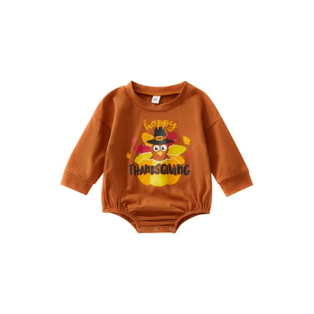 Canrulo Newborn Baby Girls Boys Thanksgiving Day Rompers Long Sleeve Turkey Print Crew Neck Jumpsuit Playsuit Clothes Brown 12-18 Months
Canrulo Newborn Baby Girls Boys Thanksgiving Day Rompers Long Sleeve Turkey Print Crew Neck Jumpsuit Playsuit Clothes Brown 12-18 Months