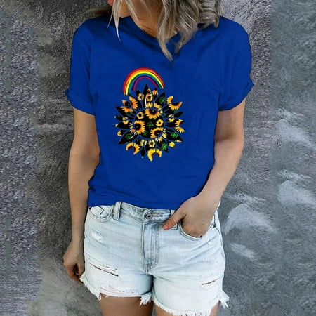 Short Sleeve Tops for Women Teen Girl T Shirts Summer Floral Printing Crew Neck Tee Casual Loose Fit T-Shirt Blouses
Short Sleeve Tops for Women Teen Girl T Shirts Summer Floral Printing Crew Neck Tee Casual Loose Fit T-Shirt Blouses