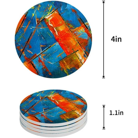 KXMDXA Abstract Oil Painting Texture Blue and Orange Set of 6 Round Coaster for Drinks Absorbent Ceramic Stone Coasters Cup Mat with Cork Base for Home Kitchen Room Coffee Table Bar Decor
KXMDXA Abstract Oil Painting Texture Blue and Orange Set of 6 Round Coaster for Drinks Absorbent Ceramic Stone Coasters Cup Mat with Cork Base for Home Kitchen Room Coffee Table Bar Decor