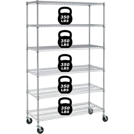 Metal Shelves 6 Layer Wire Shelving on Wheels Heavy Duty Metal Storage Rack Utility Shelves 48 NSF Steel Racks 2100 LBS Capacity Adjustable Standing Shelves for Garage Kitchen Office
Metal Shelves 6 Layer Wire Shelving on Wheels Heavy Duty Metal Storage Rack Utility Shelves 48 NSF Steel Racks 2100 LBS Capacity Adjustable Standing Shelves for Garage Kitchen Office