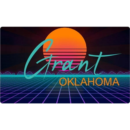 Grant Oklahoma 4 X 2.25-Inch Fridge Magnet Retro Neon Design
