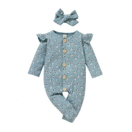 Baby Girl Cute Floral Print Ruffle Long-sleeved Jumpsuit Romper with Headband 3-18M
Baby Girl Cute Floral Print Ruffle Long-sleeved Jumpsuit Romper with Headband 3-18M