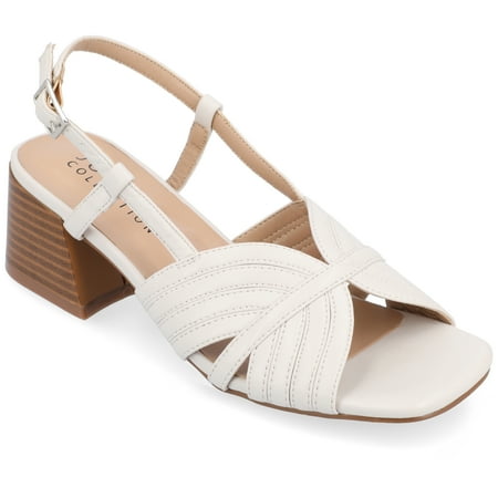 Journee Collection Womens Kirsi Sling Back Stacked Heel Open Toe Sandals