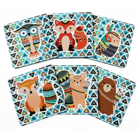 Inkdotpot Set of 6 Drink Coasters DecorativeNon SlipCork Base4-inch Square PrintedCoastersEasy Clean- Tribal Animals
Inkdotpot Set of 6 Drink Coasters DecorativeNon SlipCork Base4-inch Square PrintedCoastersEasy Clean- Tribal Animals