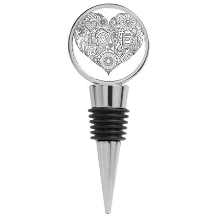 LOVE Text Illustration with Various Doodles within a Heart Wine Stopper
LOVE Text Illustration with Various Doodles within a Heart Wine Stopper