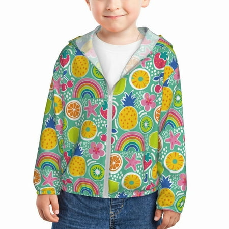 Sun Hoodie for Kids colorful fruit rainbow Long Sleeve Swim Fishing Shirts Sun Protection Zip Up Jacket Clothing Athletic Hoodie
Sun Hoodie for Kids colorful fruit rainbow Long Sleeve Swim Fishing Shirts Sun Protection Zip Up Jacket Clothing Athletic Hoodie