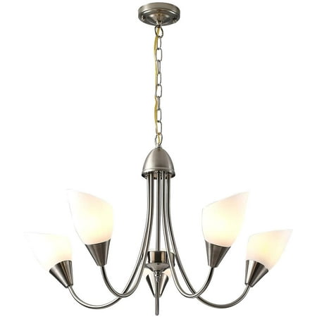 CNCEST Classic 5-Light Chandelier Alabaster Glass Shades Adjustable Chain Brushed Nickel Finish for Bedroom Kitchen Table office Dining Room (Alabaster Glass Shades)
CNCEST Classic 5-Light Chandelier Alabaster Glass Shades Adjustable Chain Brushed Nickel Finish for Bedroom Kitchen Table office Dining Room (Alabaster Glass Shades)