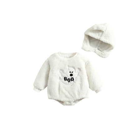 AMILIEe Toddler Baby Kids Halloween Rompers Ghost Embroidered Long Sleeve Jumpsuit and Hat for Newborn Girl Boy
AMILIEe Toddler Baby Kids Halloween Rompers Ghost Embroidered Long Sleeve Jumpsuit and Hat for Newborn Girl Boy