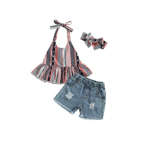 Bagilaanoe 4th of July Clothes for Toddler Baby Girls Print Sleeveless Vest Tops + Denim Shorts + Headband 6M 12M 18M 24M 3T 4T Kids Independence Day Outfits 3pcs Short Pants Set
Bagilaanoe 4th of July Clothes for Toddler Baby Girls Print Sleeveless Vest Tops + Denim Shorts + Headband 6M 12M 18M 24M 3T 4T Kids Independence Day Outfits 3pcs Short Pants Set