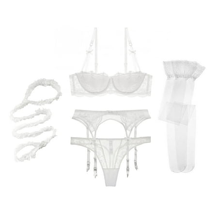 Women Push Up Bras Set Lace Lingerie Bra and Thong and Garter and Stocking and Halter 5Pcs
Women Push Up Bras Set Lace Lingerie Bra and Thong and Garter and Stocking and Halter 5Pcs