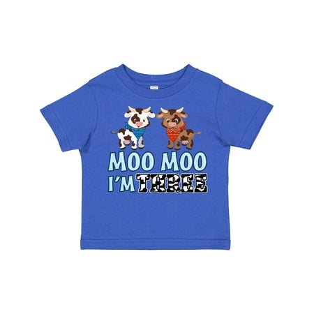 Inktastic Moo Moo I m 3 with Cute Holstein Cows Gift Toddler Boy or Toddler Girl T-Shirt