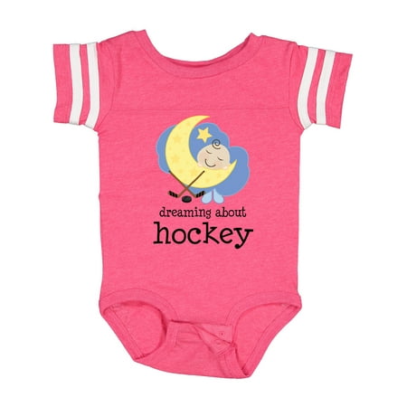Inktastic Dreaming About Hockey Gift Baby Boy or Baby Girl Bodysuit