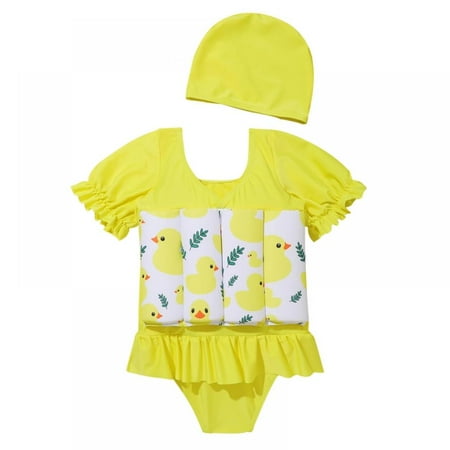Gyratedream Toddler Girls Float Swimwear Bathing Suit Ruffles with Hat Kids One Piece Swimsuit Beach Rash Guard
Gyratedream Toddler Girls Float Swimwear Bathing Suit Ruffles with Hat Kids One Piece Swimsuit Beach Rash Guard