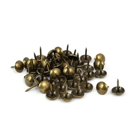 

Leather Sofa Round Head Upholstery Tack Nail Bronze Tone 10mm x 13mm 50pcs