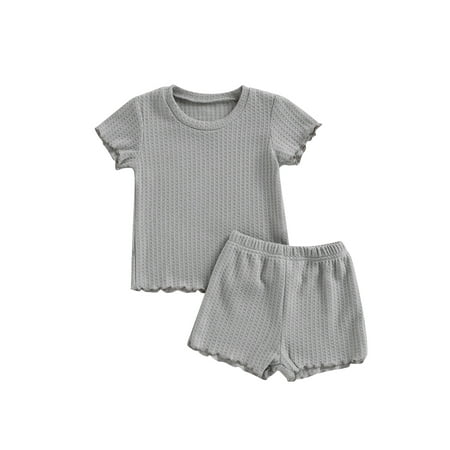 Canrulo Toddler Baby Boy Girl Solid Color Clothes Waffle Short Sleeve Tops and Shorts Pants Summer Outfits Gray 4-5 Years
Canrulo Toddler Baby Boy Girl Solid Color Clothes Waffle Short Sleeve Tops and Shorts Pants Summer Outfits Gray 4-5 Years
