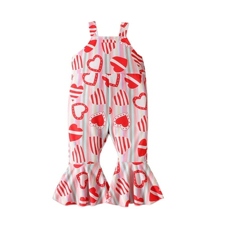 Seyurigaoka Toddler Baby Girls Valentine’s Day Jumpsuit Cute Heart Print Sleeveless Strap Romper Overalls Bell Bottoms for 12M-5Y Kids
Seyurigaoka Toddler Baby Girls Valentine’s Day Jumpsuit Cute Heart Print Sleeveless Strap Romper Overalls Bell Bottoms for 12M-5Y Kids