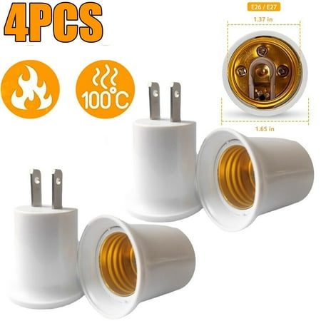EROCK 4Pcs E26 E27 Light Socket to Plug Adapter Plug-in Light Bulb Outlet Adapter
EROCK 4Pcs E26 E27 Light Socket to Plug Adapter Plug-in Light Bulb Outlet Adapter