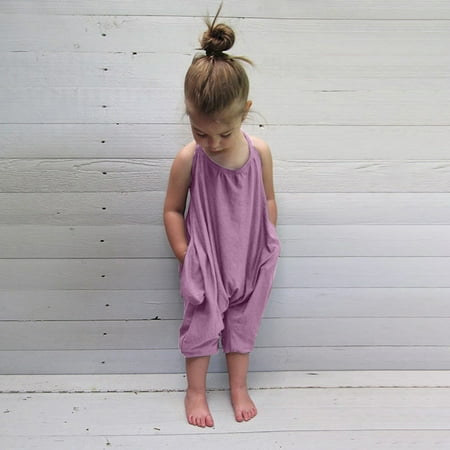 Strap Toddler Girls Kids Baby Harem Piece One Jumpsuit Backless Pants Romper Girls Romper&Jumpsuit Purple 140
Strap Toddler Girls Kids Baby Harem Piece One Jumpsuit Backless Pants Romper Girls Romper&Jumpsuit Purple 140