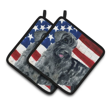 Caroline s Treasures Giant Schnauzer Patriotic Pair of Pot Holders
