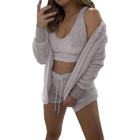 JDEFEG Snow Overalls Women Women Winter Fashion Warm Three Pieces Sets Soft Warm Flannel Shorts Pajamas Set Cute Beard Hooded Coat Sleepwear Suit Wedding Jumpsuits Women Bride Polyester Grey L
JDEFEG Snow Overalls Women Women Winter Fashion Warm Three Pieces Sets Soft Warm Flannel Shorts Pajamas Set Cute Beard Hooded Coat Sleepwear Suit Wedding Jumpsuits Women Bride Polyester Grey L
