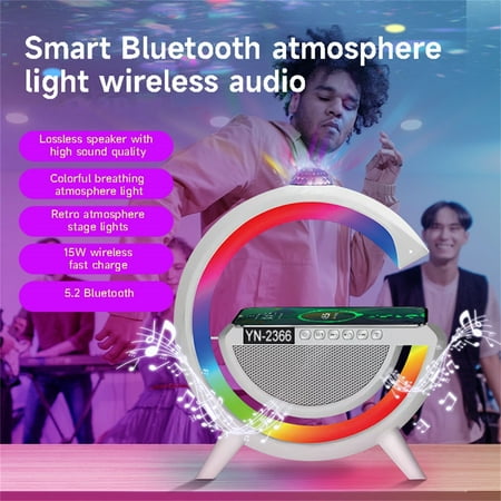 Vxdvou Wireless Speaker Night Light with Colorful Music Sync Bedside Lamp with Alarm Clock and Wireless Charging Function
Vxdvou Wireless Speaker Night Light with Colorful Music Sync Bedside Lamp with Alarm Clock and Wireless Charging Function
